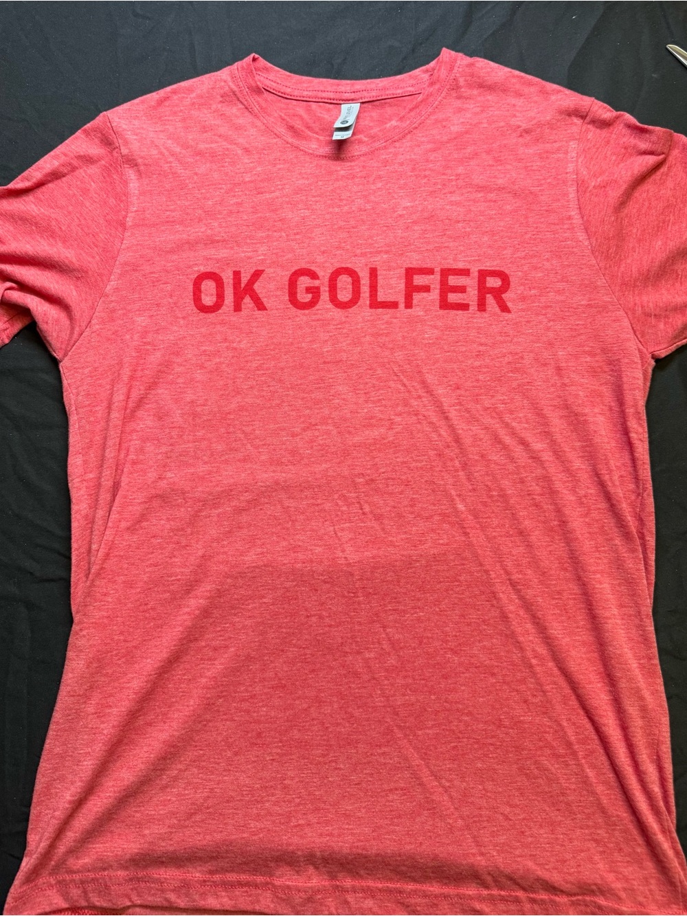 Next Level Apparel Red 'OK GOLFER' Short Sleeve Tee